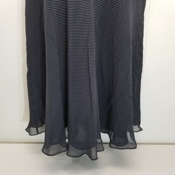 Ralph Lauren 14 Silk Dress Flare Polka Dot Ruffle Sleeveless Cruise Party - Picture 3 of 7